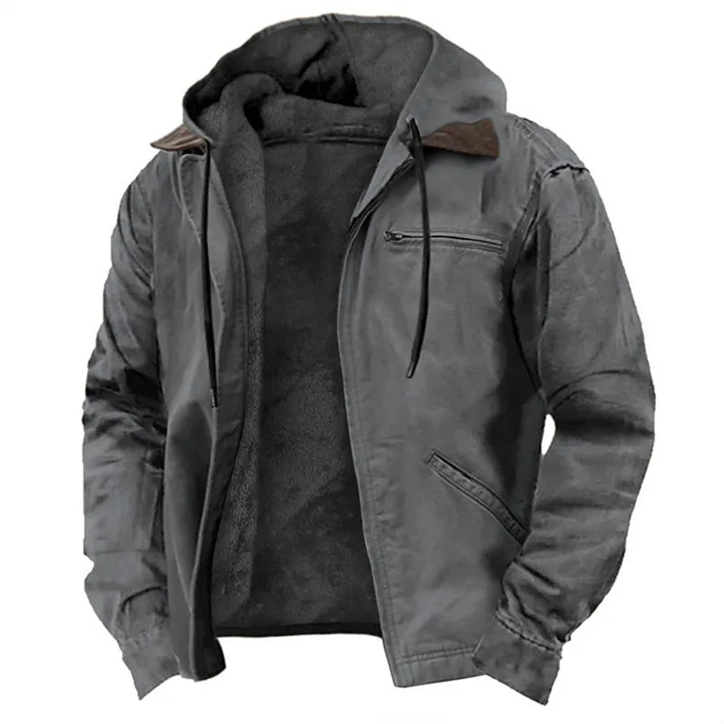 Jaqueta Masculina Para Inverno Fleece com Capuz - (Promoção de Inverno 2025)