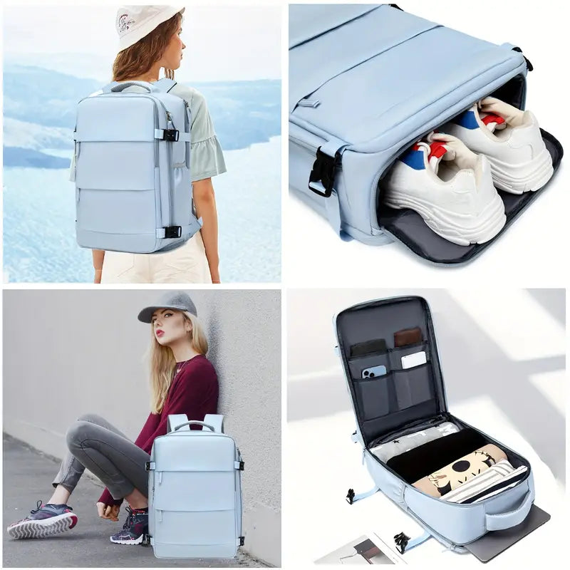 Mochila Para Viagem Multifuncional Expansível e Tecnológica + BRINDE: Adaptador de Tomada Universal