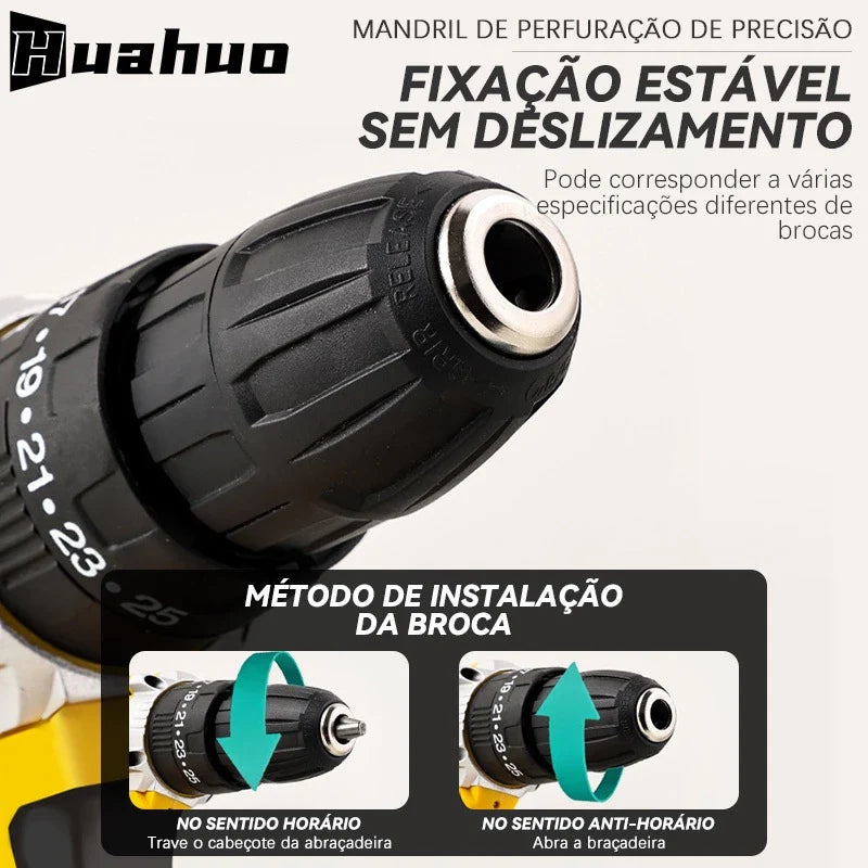 Parafusadeira e Furadeira Premium 26V + 2 Bateria de Brinde