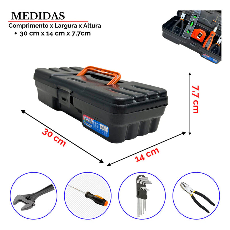Kit 6 Maletas Ferramentas Caixas Reforçadas Pequena Grande Caixa Mecânico Reforçada